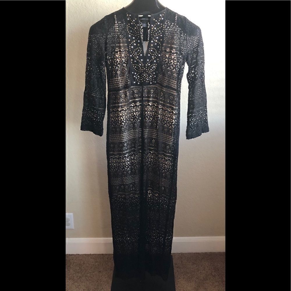 Colleen Lopez mesh lace floor length dress size 2